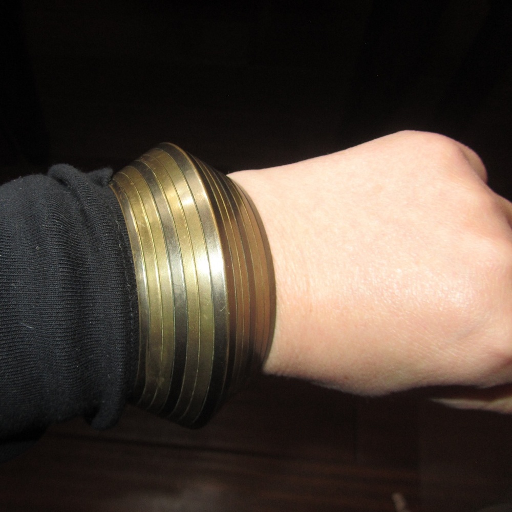 Vintage Brass Modernist Bracelet